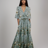 Lorelei | Rochie maxi brodată cu model floral