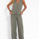 Ana – Set Cu Vesta Si Pantaloni Largi