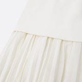 Lucia – Rochie Lungă Plisată cu Decolteu Barcă