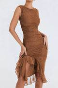 Ana-Maria – Rochie Midi cu Volane