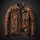 Luca – Geacă moto din piele cu design urban