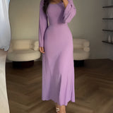 Nadia – Rochie maxi din jacard cu mâneci