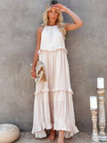 Sorina – Rochie Maxi cu Bretele și Volane