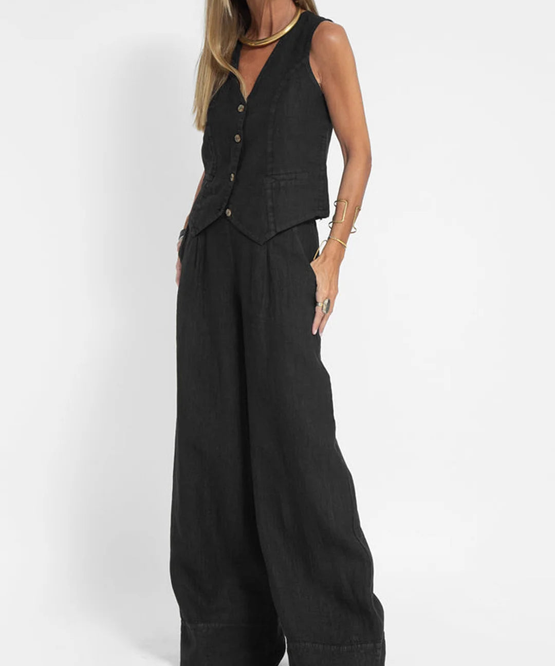 Ana – Set Cu Vesta Si Pantaloni Largi
