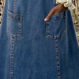 Raquel | Rochie tunică din denim cu buzunare