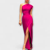 Adelina – Rochie de Seară cu Decolteu Înclinat