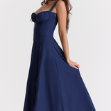 Vivienne – Rochie Midi cu Corset Romantic