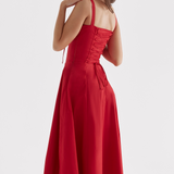 Vivienne – Rochie Midi cu Corset Romantic
