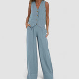 Ana – Set Cu Vesta Si Pantaloni Largi