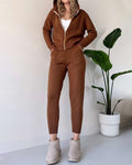 Ania - Set casual din două piese cu jacquard răsucit