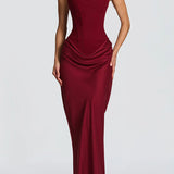Corina – Rochie Maxi cu Decolteu Pătrat