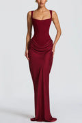 Corina – Rochie Maxi cu Decolteu Pătrat