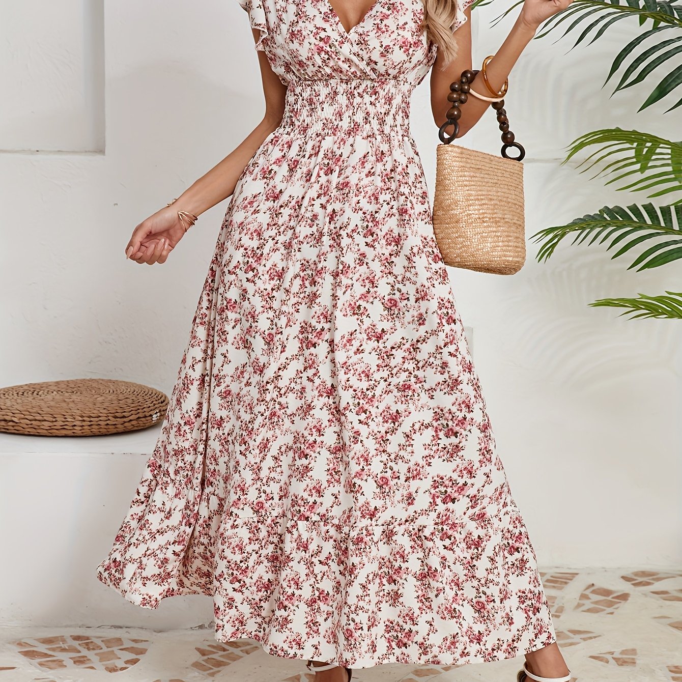 Mihaela – Rochie Florală cu Fante