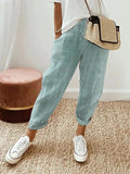 Celia | Pantaloni din Bumbac Rayat Clasic
