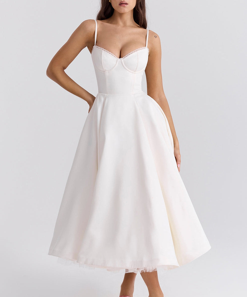 Raluca – Rochie Midi din Tul cu Fustă Amplă