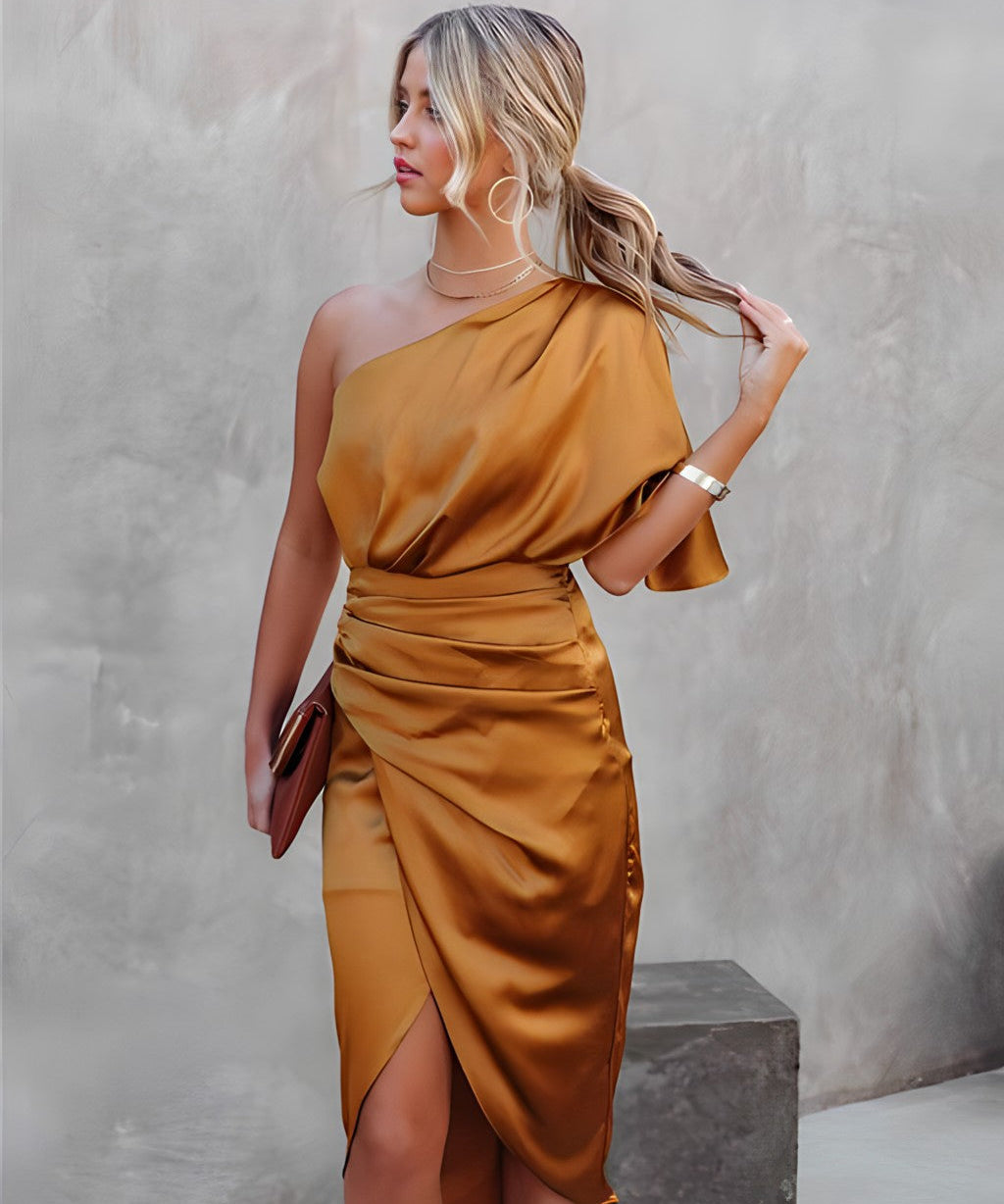 Doina – Rochie Midi cu Siluetă Delicată