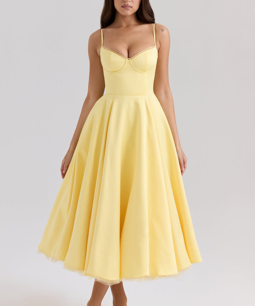 Raluca – Rochie Midi din Tul cu Fustă Amplă