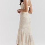 Emilia – Rochie Maxi cu Dantelă Aplicată cu Finețe