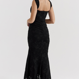 Emilia – Rochie Maxi cu Dantelă Aplicată cu Finețe