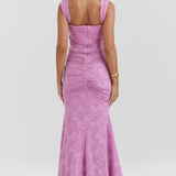 Emilia – Rochie Maxi cu Dantelă Aplicată cu Finețe