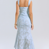 Emilia – Rochie Maxi cu Dantelă Aplicată cu Finețe