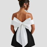 Cerasela – Rochie Mini cu Fundiță Delicată la Spate