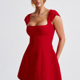 Aurelia – Rochie Mini cu Decolteu Pătrat Structural