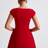 Aurelia – Rochie Mini cu Decolteu Pătrat Structural
