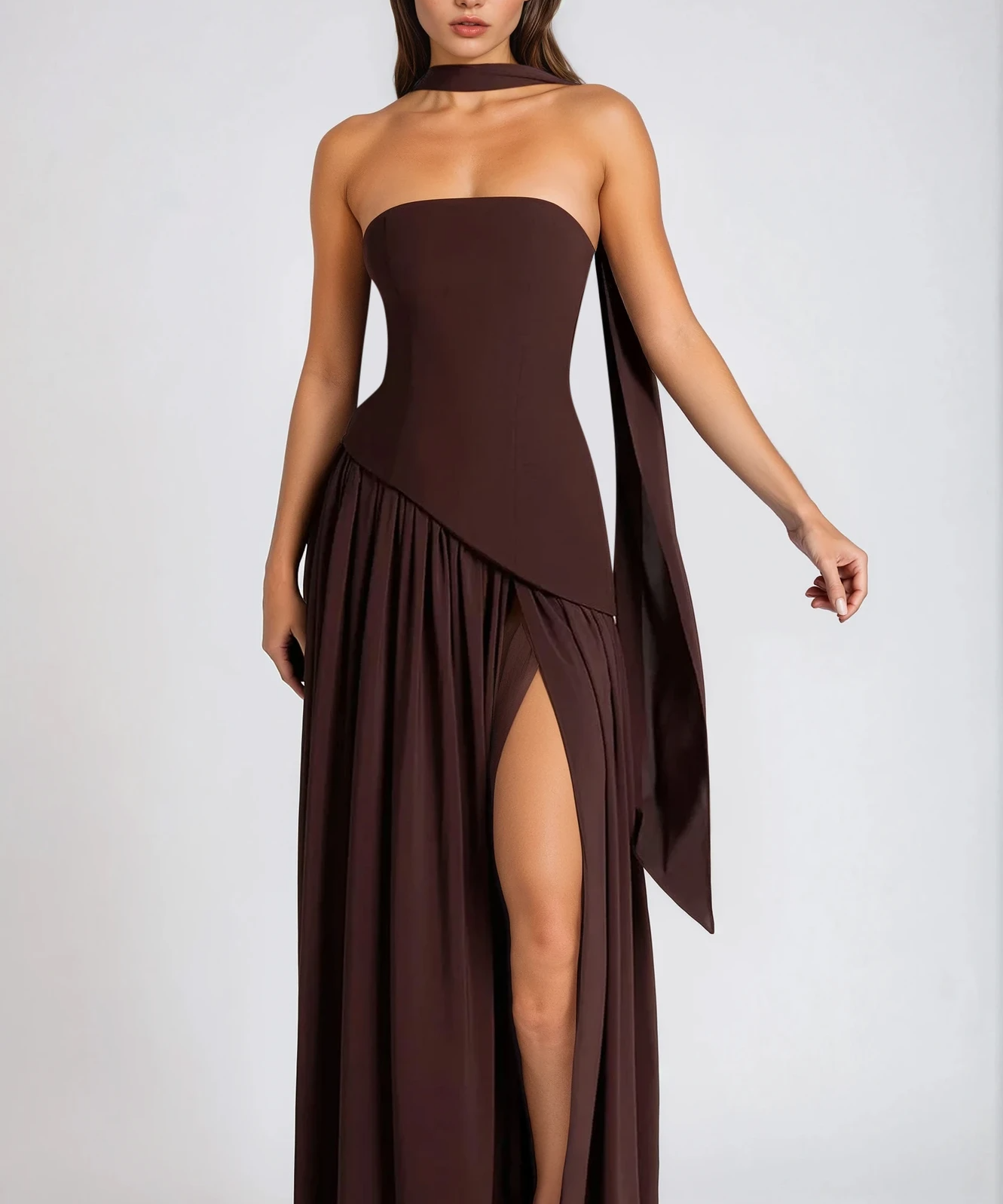 Livia – Rochie Lungă Elegantă cu Linie Clasică