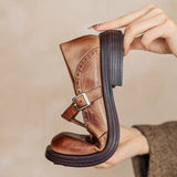 Giulia – Pantofi Vintage cu Design Brogue și Baretă