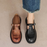 Giulia – Pantofi Vintage cu Design Brogue și Baretă