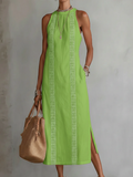 Luminița – Rochie Halter Ornamentală