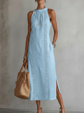 Luminița – Rochie Halter Ornamentală