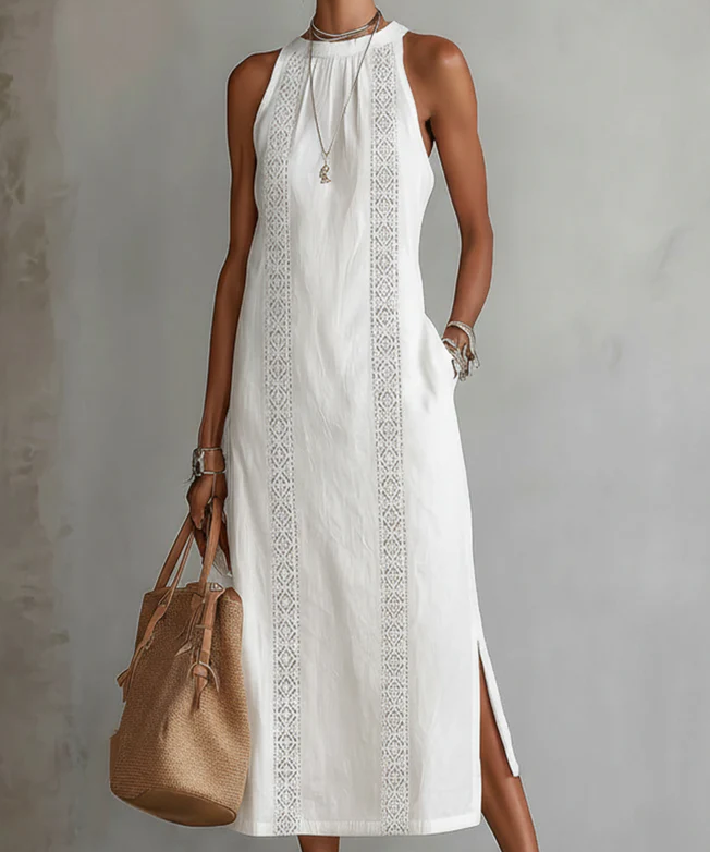 Luminița – Rochie Halter Ornamentală