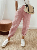Celia | Pantaloni din Bumbac Rayat Clasic