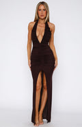 Alisa – Rochie Maxi cu Decolteu în V și Fustă Plisată